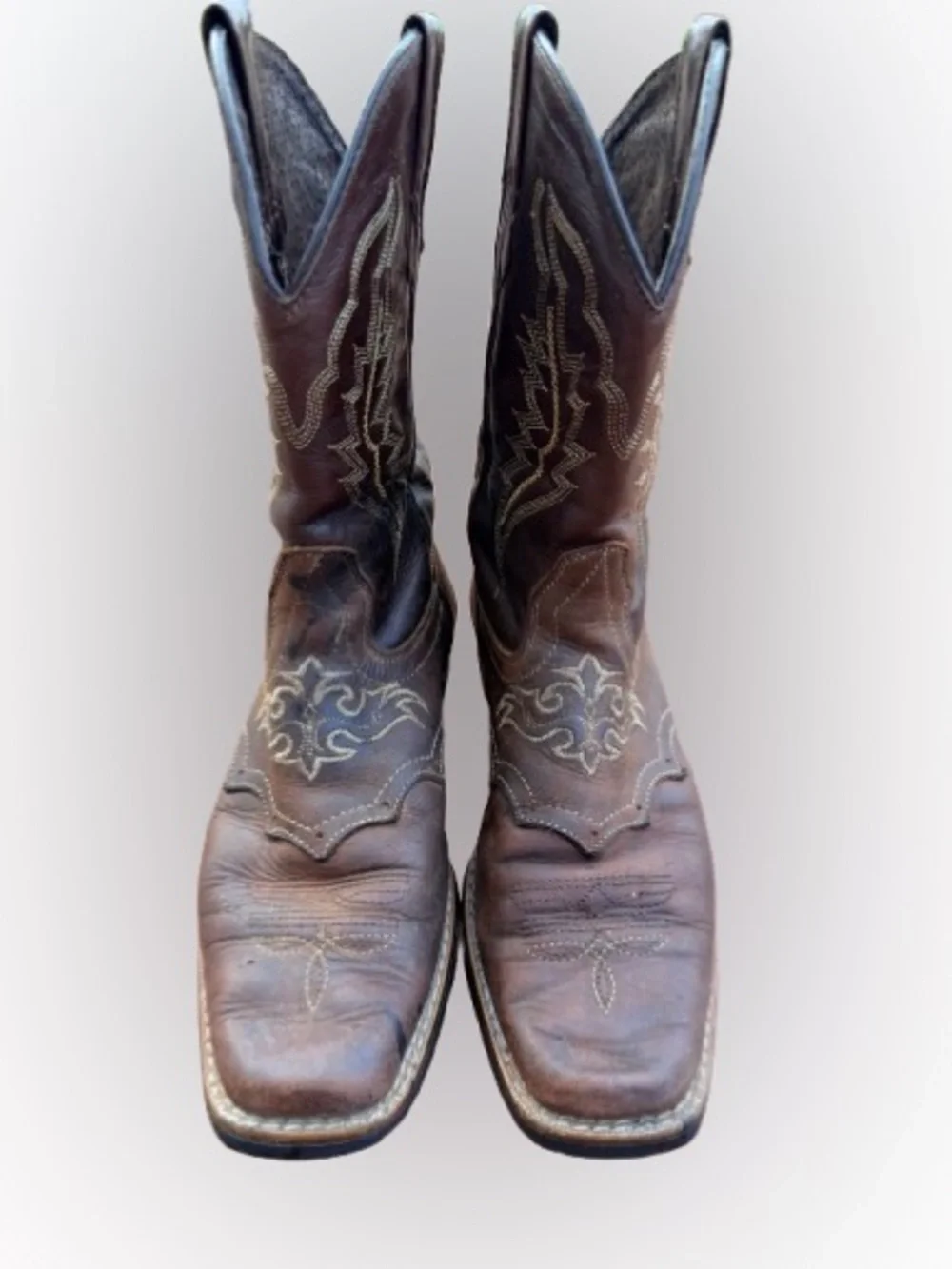 Vintage Texas Gold Minors Brown Leather Western Cowboy Boots Youth Size 5 USA